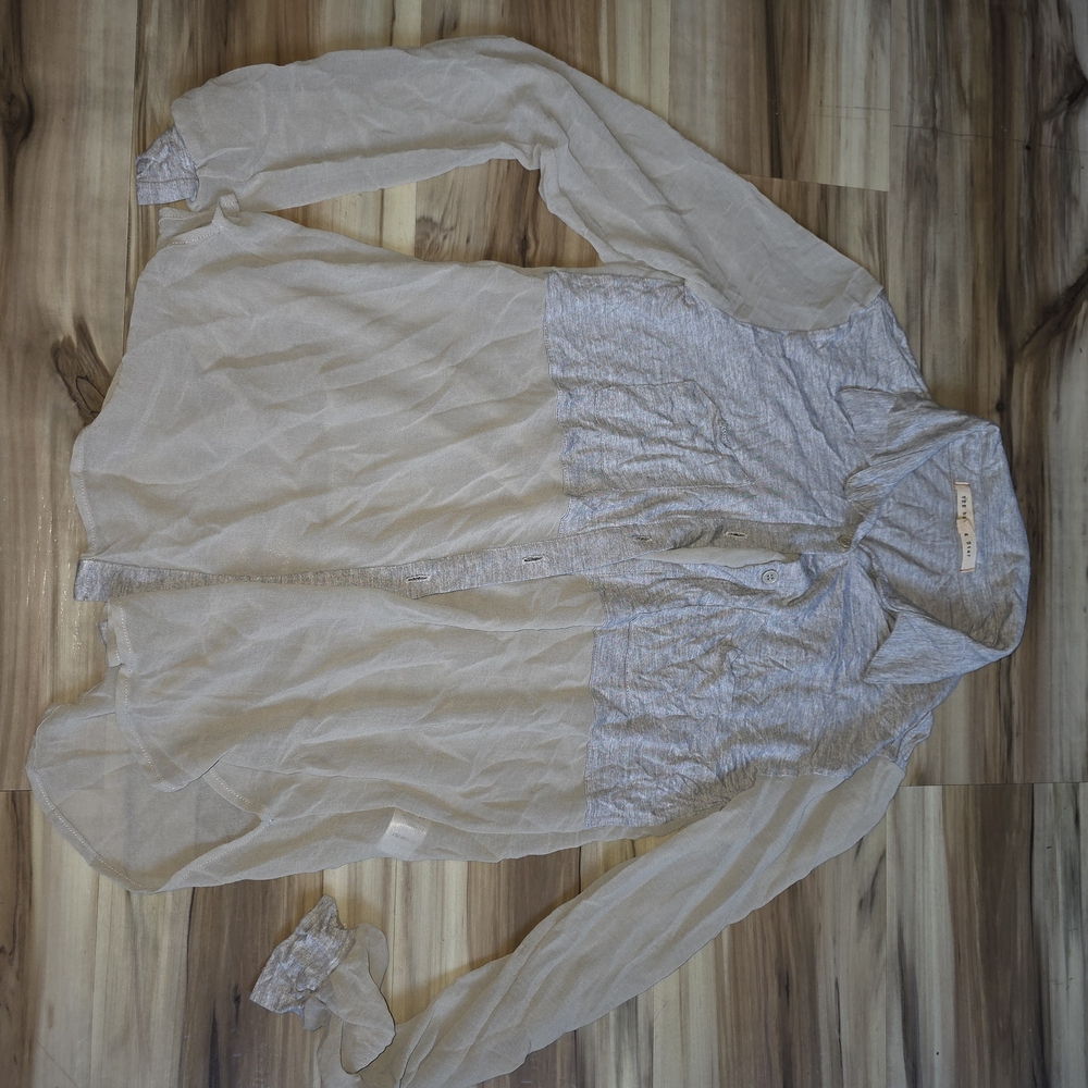 Big Star Cream and Gray Blouse